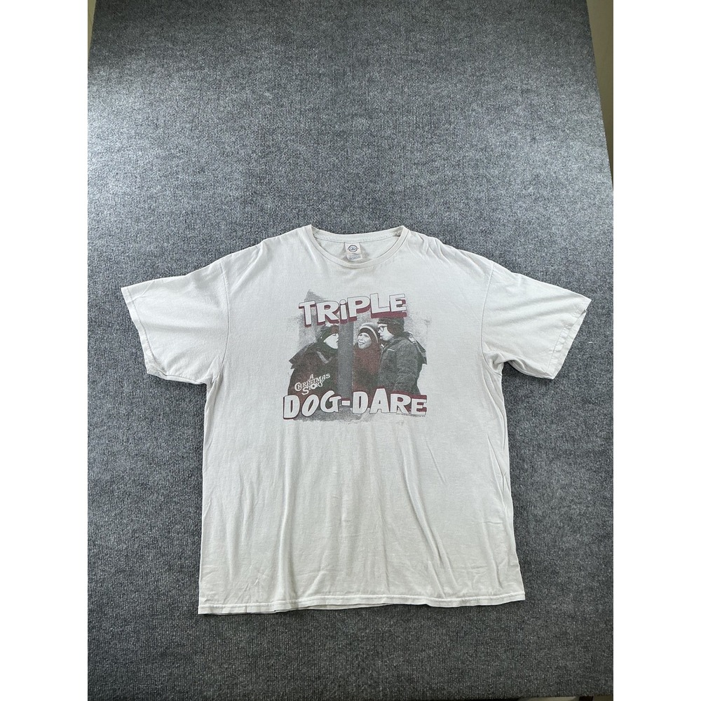 Delta A Christmas Story Triple Dog-Dare Graphic Tee White 2XL